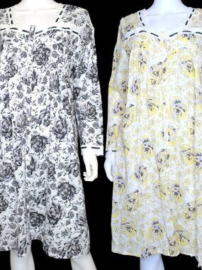 2 Only Necessities Lounge House Dress Nightgown Mumu Cotton Pockets Medium 14/16